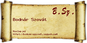 Bodnár Szovát névjegykártya